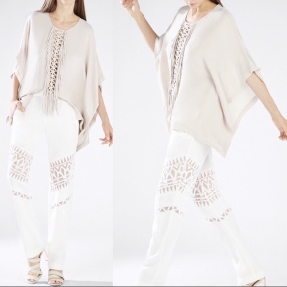 NWT BCBG Ramzie Fringe Kaftan Top - Picture 1 of 7